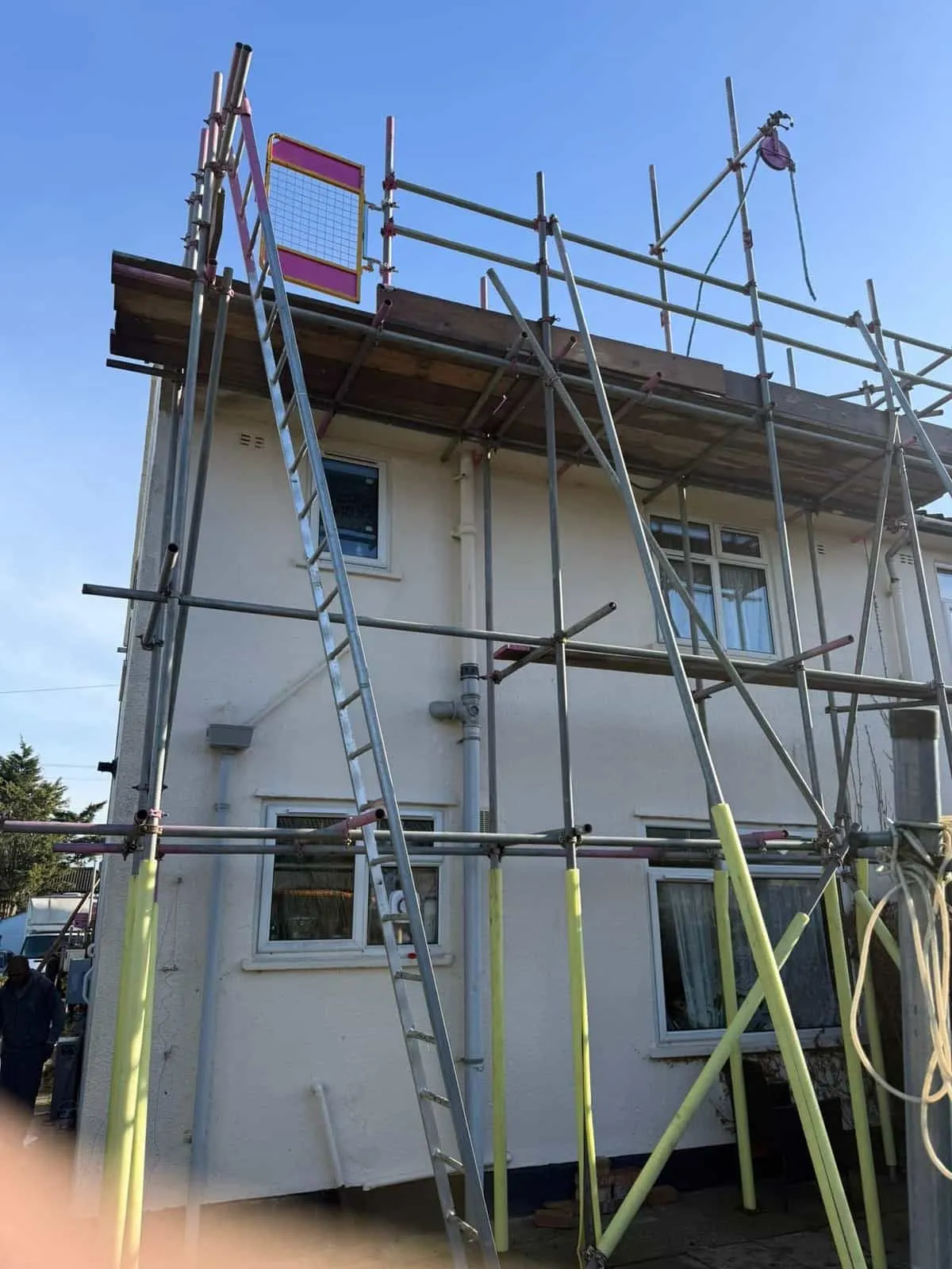 Scaffolding on residential home