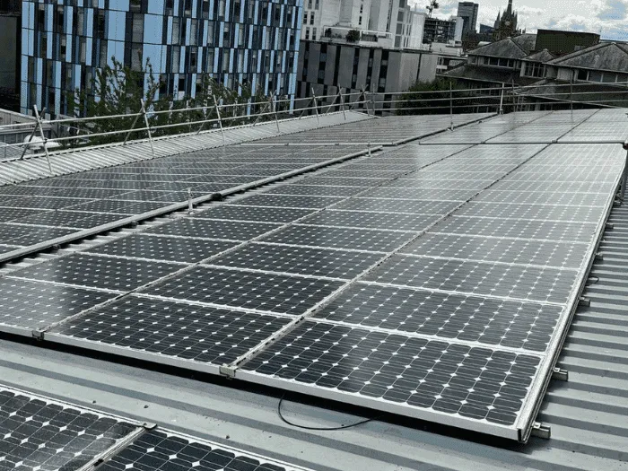 Solar panel scaffolding installation