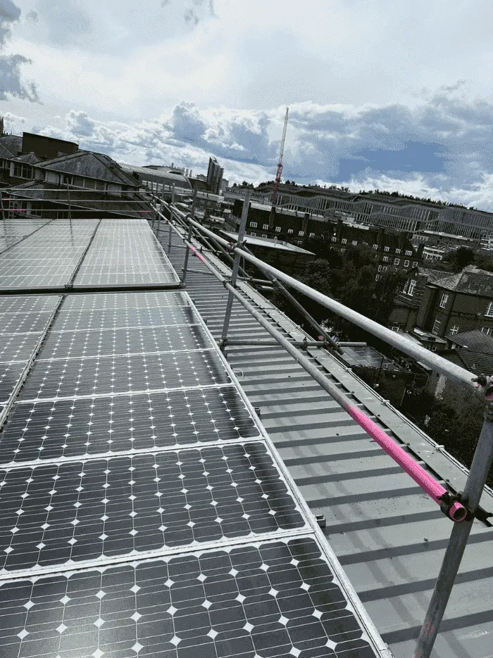 Solar panel scaffolding access