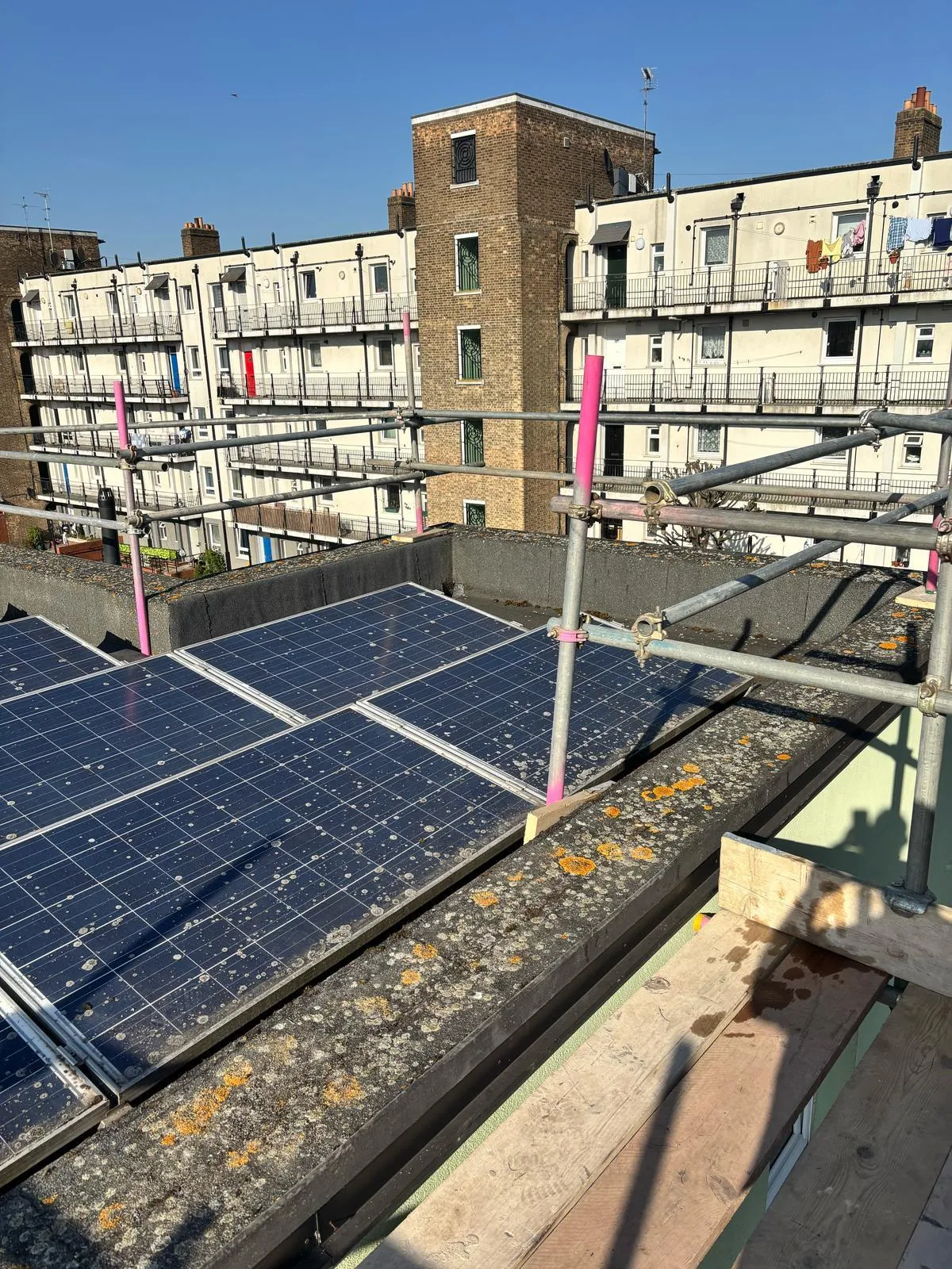 Blaker Court solar scaffolding project