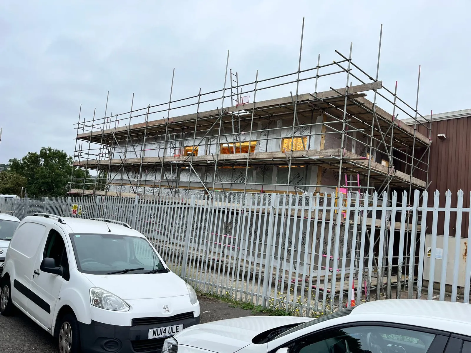 Commercial scaffolding at Cellecta Rochester