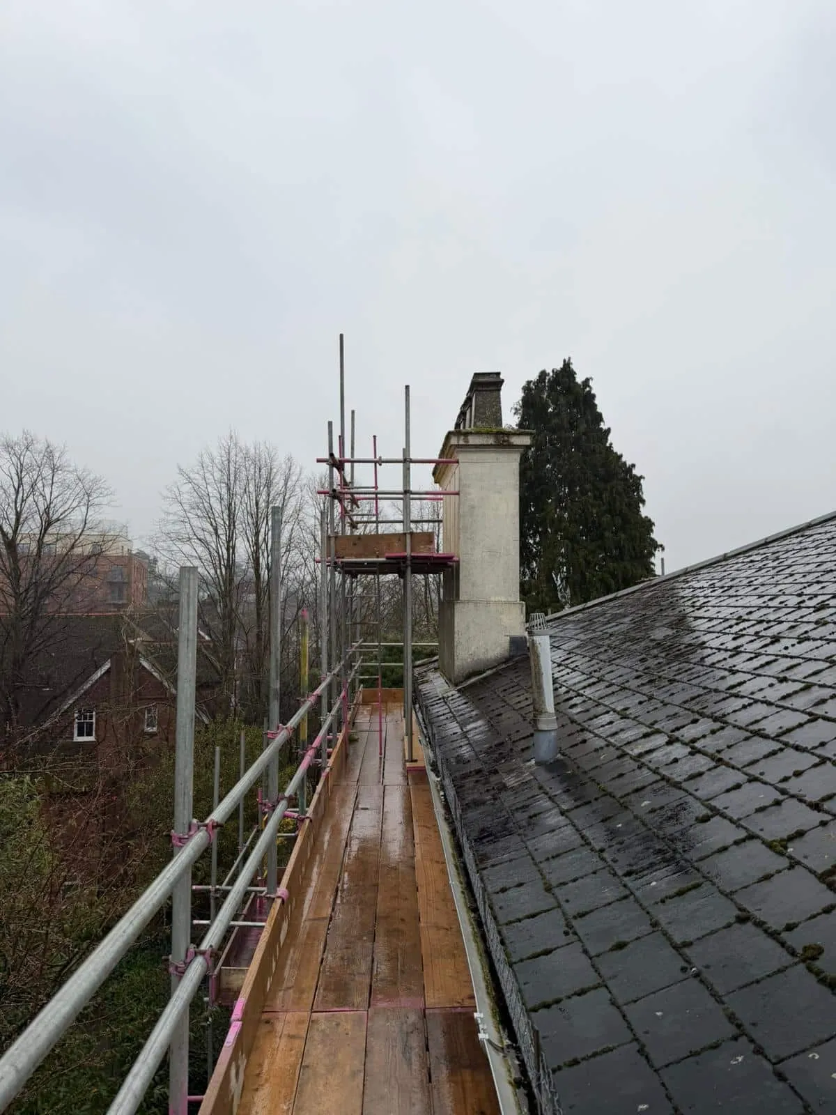 Chimney work scaffolding at Salvation Army Sevenoaks by Pinnacle Scaffolding